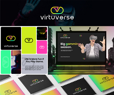 VRVortex abstract brand brand identity branding business design game gaming graphic design illustration logo logo design logoconcept logodesinger logomark logos logotype monogram virtual reality vr