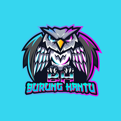 BURUNG HANTU ESPORT LOGO animal bird blue branding design esport graphic design ilustration logo owl vector