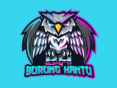 BURUNG HANTU ESPORT LOGO animal bird blue branding design esport graphic design ilustration logo owl vector