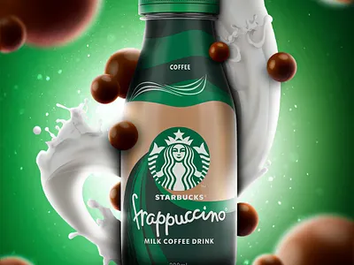 Starbucks Milk coffee Design adobe banner design graphic design illustration photo editing photoshop poster product design product manipulation