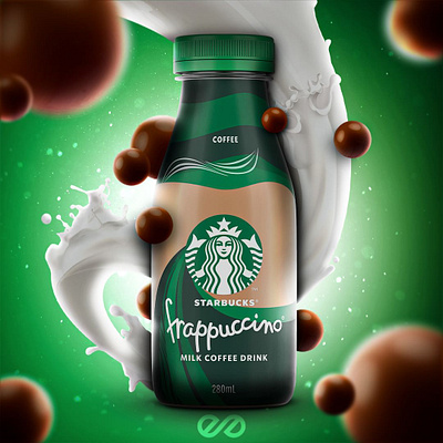 Starbucks Milk coffee Design adobe banner design graphic design illustration photo editing photoshop poster product design product manipulation