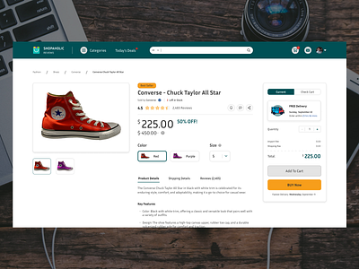 E-Commerce Product Page Web Design ui ux web design