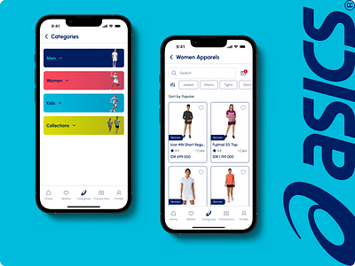 ASICS Mobile App - Sleek & Intuitive Shopping Experience apps brand categories ecommerce figma interface iphone mobile mobile apps mockup product shopping sport ui uiux ux