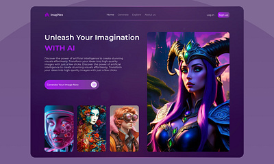 AI Image Generator Hero Section, UI Design ai iamge ai image generator ai website figma website hero section ui uiux website