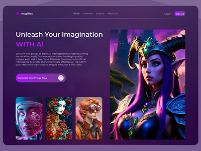 AI Image Generator Hero Section, UI Design ai iamge ai image generator ai website figma website hero section ui uiux website
