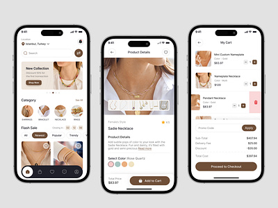 Jewellery Store App Design app design branding ecommerce ecommerce app jewellery jewellery online app jewelry app jewelry store minimal design mobile online store product design tazrin trendy