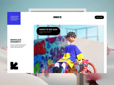 ANIMAT.IO- Website design 3d 3d character 3d collection 3d website design animation branding design graphic design illustration inspiration landing page minimal website modern design motion graphics trendy website ui ui design uidesign uiux website