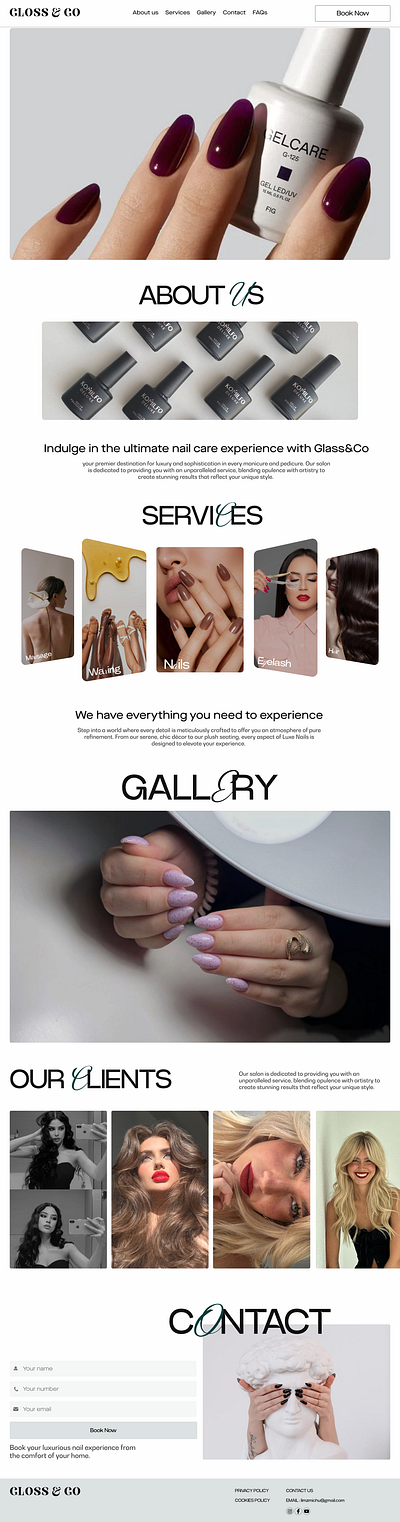 Nail Salon Website beauty figma design landing page nail salon website ui user interface website