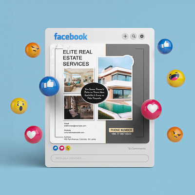 Elite Real Estate Services Facebook Ad advertisingdesign branding creativedesign designinspiration digitalmarketing marketingdesign moderndesign professionaldesign propertymarketing realestateadvertising realestatebusiness realestategraphics socialmediadesign visualmarketing