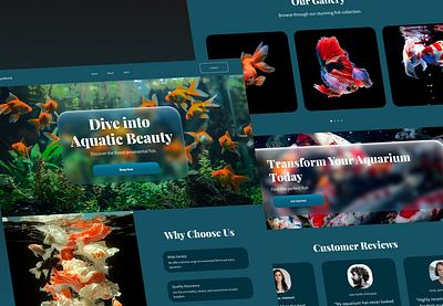 Fish Shop | UI Landing Page business desktop fish fish shop glassy landing page ui