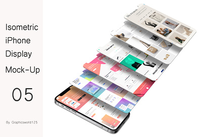 Isometric iPhone Display Mock-Up 05 iphone 16