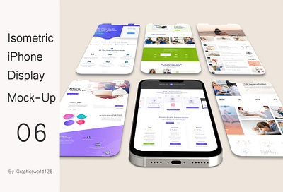 Isometric iPhone Display Mock-Up 06 iphone 16