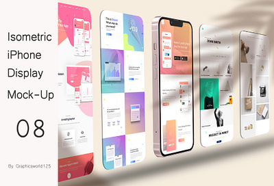 Isometric iPhone Display Mock-Up 08 iphone 16