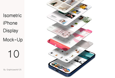 Isometric iPhone Display Mock-Up 10 iphone 16