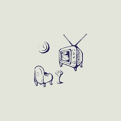 Night TV graphic design illustration logo