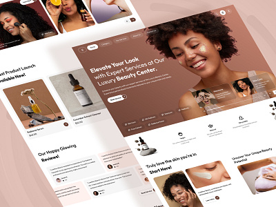 LuxeGlow Beauty Landing Page ✨ beauty beauty landing page design header section hero section landing page landing page design shopify template skin care landing page skin care service ui ui design ui ux user interface website website design wix template