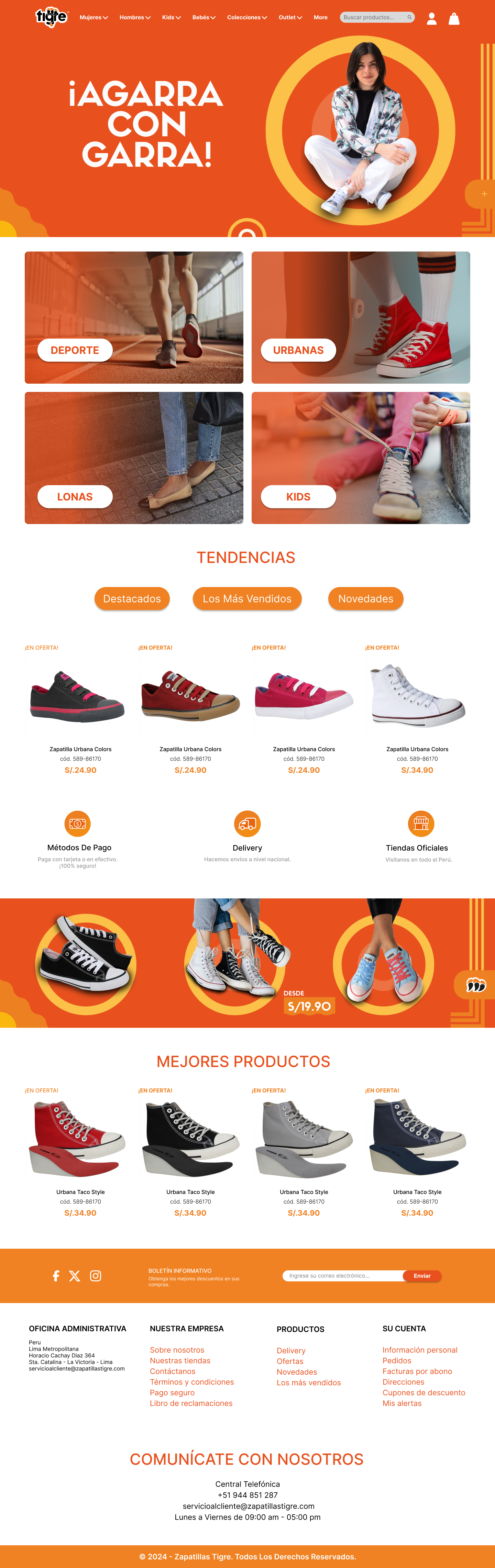 LANDING PAGE ZAPATILLAS TIGRE adobe photoshop ads advertising figma graphic design landing page ui ui design ux design uxui web web design web interface work
