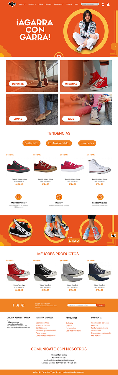 LANDING PAGE ZAPATILLAS TIGRE adobe photoshop ads advertising figma graphic design landing page ui ui design ux design uxui web web design web interface work