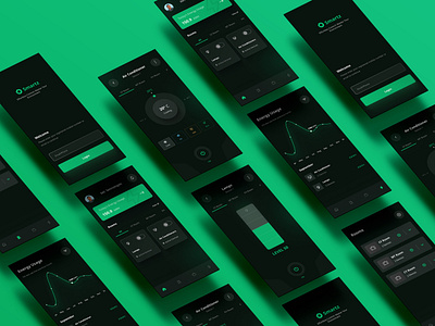 Mobile App IoT Connectivity black theme dark mode economy design home application iot iot applications mobile app mobile app design mobile design ui