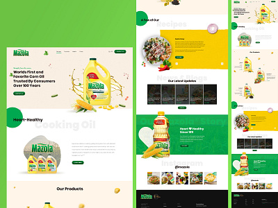 Landing Page Design For a Cooking Oil Company Mazola® branding cooking oil design figma graphic design illustration illustrator landing page logo mazola photoshop ui user experience user interface vector website design