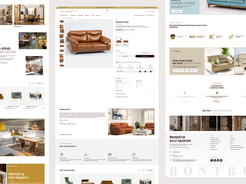 Furniture Website UI Design for Bontrue Furniture bontrue furniture brand identity custom design custom web design digital agency e commerce platform furniture catalog furniture range furniture shopping graphic design home decor illustration logo product page shopify shopify development shopify experts ui uiux design website development