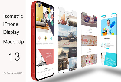Isometric iPhone Display Mock-Up 13 iphone 16