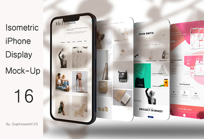 Isometric iPhone Display Mock-Up 16 iphone 16