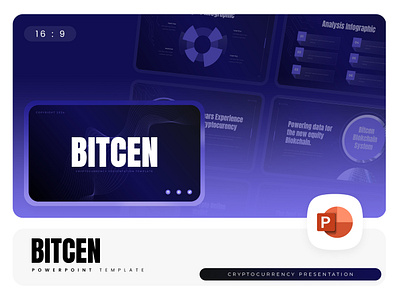 Bitcen - PowerPoint Template bitcen bitcoin black blue business cryptocurrency gsl key modern ppt pptx presentation template ui website