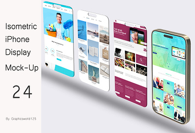 Isometric iPhone Display Mock-Up 24 iphone 16