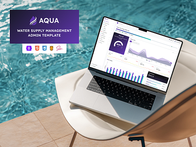 AQUA Water supply management admin template admin dashboard bootstrap dashboard design html supply management water dashboard