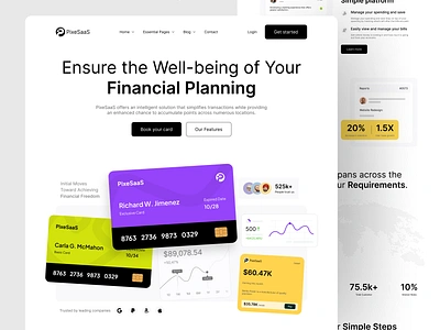 PixeSaaS - Finance Landing Page💸 bank bank card banking web business credit card debit digital banking finance finance app finance web financial fintech homepage landing page mobile banking money popular web design website website design