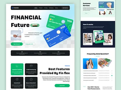 Finance Landing Page banking business finance finance services finance software invesment landing page management saas ui design uiux web design website