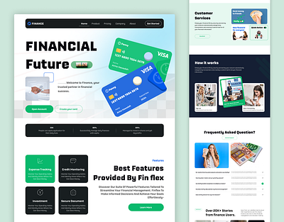 Finance Landing Page banking business finance finance services finance software invesment landing page management saas ui design uiux web design website