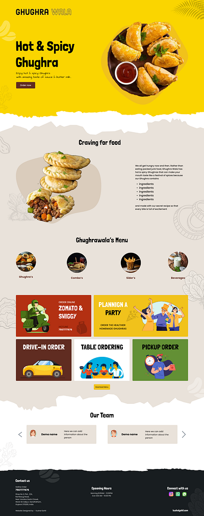 Snacks Landing Page landing page snacks landing page web design