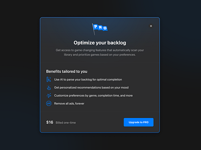 Bored no.2 blue dark gradient icon illustration modal plan premium pro subscription ui upgrade visual