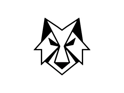 Geometry wolf head logo design. alpha animal brand mark geometry logo graphic design identity logo minimalist logo wolf logo