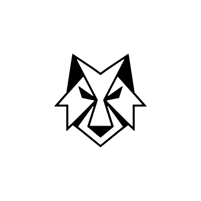 Geometry wolf head logo design. alpha animal brand mark geometry logo graphic design identity logo minimalist logo wolf logo