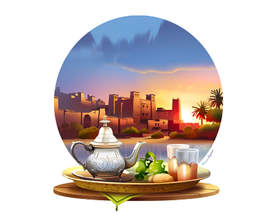 Home bered city illustration lifestyle light maroc morroco tea the travel