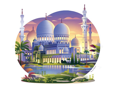 Best place city dubai garden illustration islam jardin light masjid mosque mosquee peace