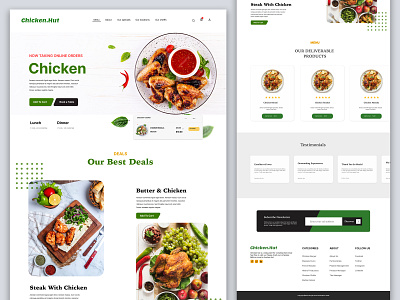 Chicken.Hut Restaurant Web Design branding creative designer figma figma design figma template graphic design landing page design logo restaurant figma web design restaurant template restaurant website restaurent ui uiux user interface design ux design web web design web flow web ui design