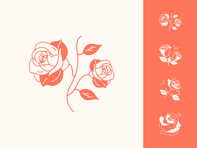 Rose Flower Doodles Set botanical design doodleart doodles drawing floral florist flower flower icon flower logo flower symbol garden icon icongraphy icons minimalism nature plants rose vector