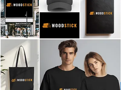 Woodstick Logo 3d animation branding graphic design motion graphics ui