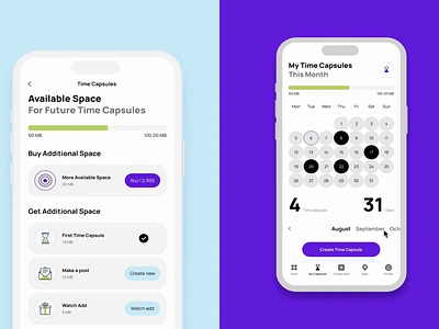 Stalgia — Calendar and Templates accessibility achievements animation app application b2c branding calendar clean gamification ios layout space templates time capsules ui