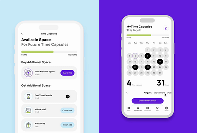 Stalgia — Calendar and Templates accessibility achievements animation app application b2c branding calendar clean gamification ios layout space templates time capsules ui