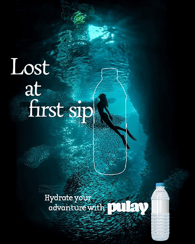 Water Bottle Advertisement: Pulay 3d branding logo ui