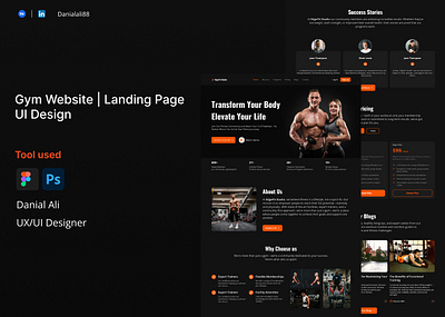 Fitness & Gym Website I Landing Page UI/UX Design adobe xd figma gym landing page gym ui design gym website landing page ui ui design uiux ux