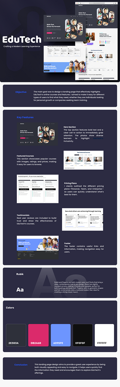 Online Learning Platform Landing Page design edtech figma graphic design hero section landing page landing page desig modern design modern ui design online learning platform photoshop responsive design trending design ui ui design uiux design user experience user interface ux design web design