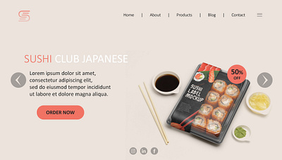 Sushi Club branding home page ui