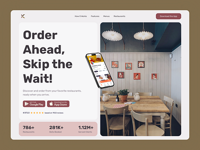 Food Booking App landing page Light Mode Web Design UI UX booking daily daily ui design food app food delivery framer hero section landing page landing page design light mode product design responsive design restaurant booking restaurants ui ui design ui ux web design website design