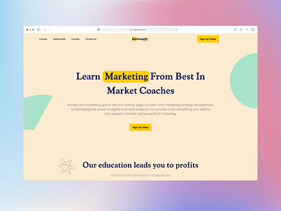 Hogrowth Marketing Courses - Landing Page branding edtech illustration landing page ui ux